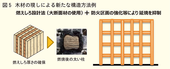 木材の現しによる新たな構造方法例