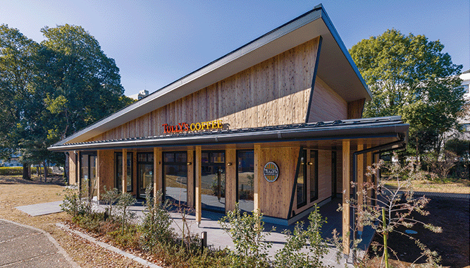 ナイスグループ 木質感あふれる店舗空間を実現 新店舗「タリーズコーヒー ロースター相模大野中央公園店」を施工